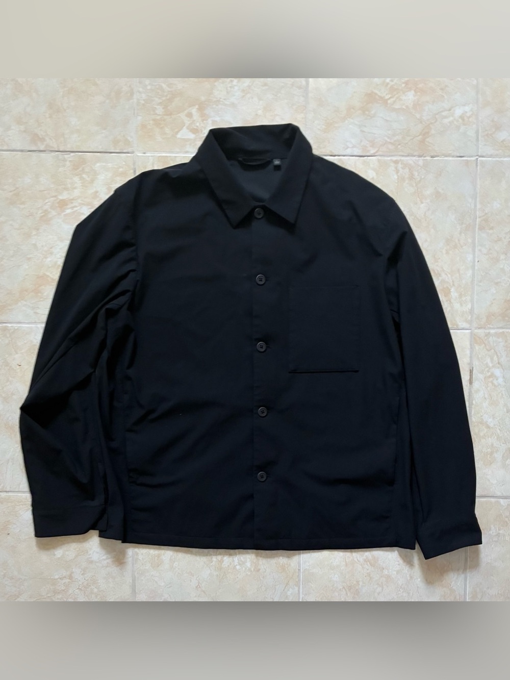 Uniqlo Black Waterproof Shirt Jacket Sz L